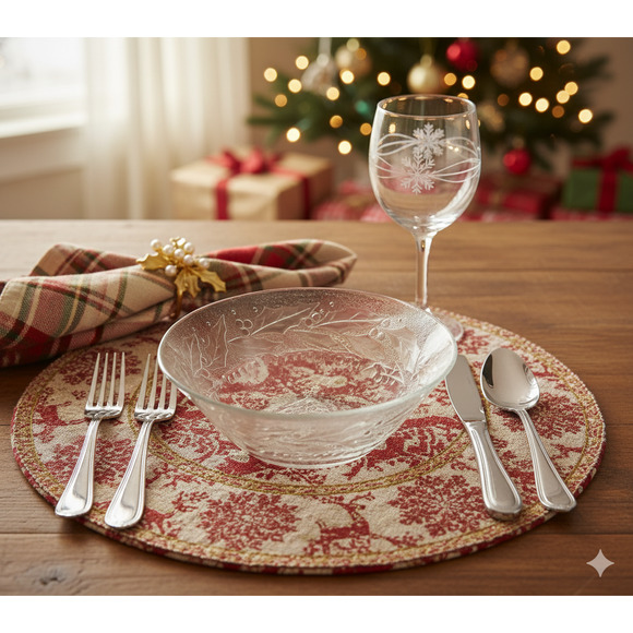 Set of 7 Vintage Arcoroc Holly Tree Tannenbaum Embossed Glass Christmas Bowls - Picture 3 of 12